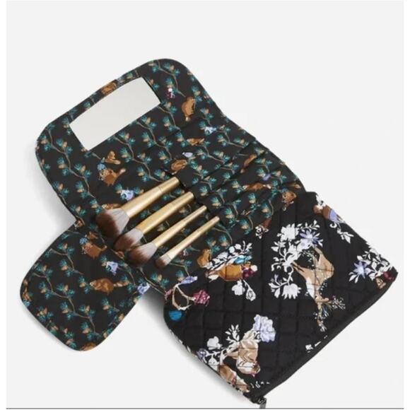 Vera Bradley New Brush and Cosmetic Case ~ Merry Mischief Woodland Animals NWT - Picture 2 of 7